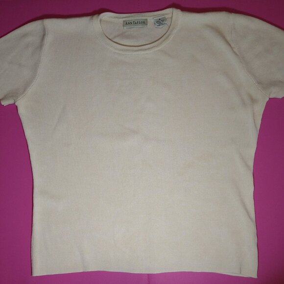 100% Silk Knit Tee by Ann Taylor - Picture 1 of 3